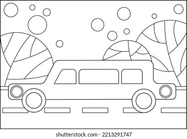 children's educational game. logic tasks. coloring book.car