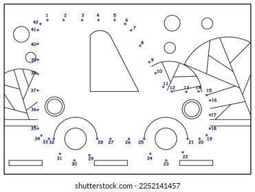 children's educational game. logic tasks. mathematics. coloring book. connect the dots. cars