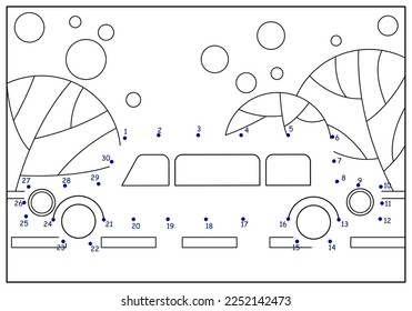 children's educational game. logic tasks. mathematics. coloring book. connect the dots. cars.	