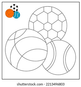 children's educational game. logical tasks. coloring book. ball.	
