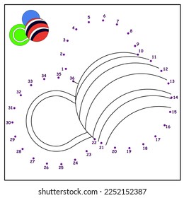 children's educational game. logical tasks. mathematics. coloring book. connect the dots. ball	
