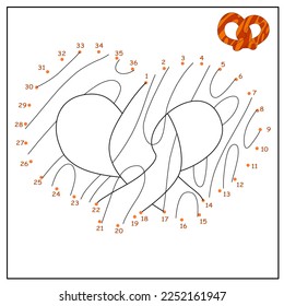 children's educational game. logical tasks. mathematics. coloring book. connect the dots. bread. bun.	
