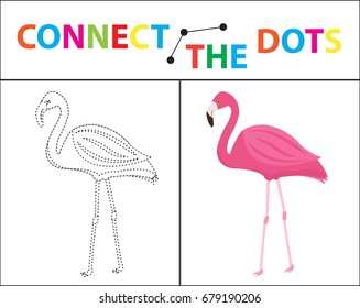 Children's educational game for motor skills. Connect the dots picture. For children of preschool age. Circle on the dotted line and paint. Coloring page. Vector illustration