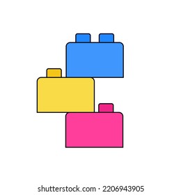 Children's educational toy constructor flat set. Toy developing fine motor skills teaches read count to fold learn figure joy preschool education logo toy store web site entertainment kid hobby school