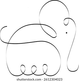 A children's elephant line art design, ideal for a school project.