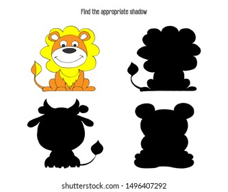 Children's exercises. Find a suitable shade. Vector illustration