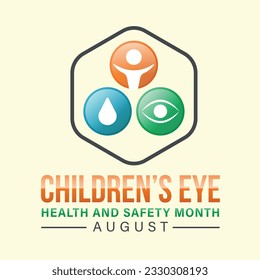 Children's Eye Health and safe month, August vector illustration