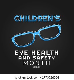 Children's Eye Health and Safety Month Vector Illustration