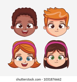 Childrens face cartoon