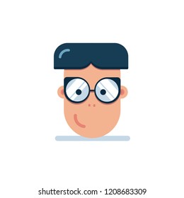 children's face characters. flat design. vector illustration.