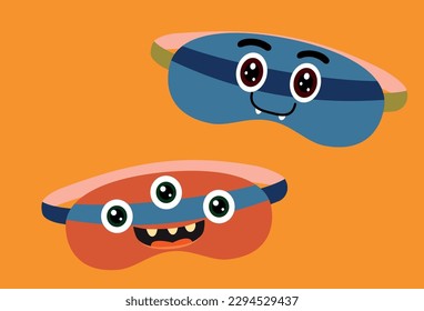 Children's face masks for a masquerade in the form of monsters. Vector stock illustration. isolated. trendy design.