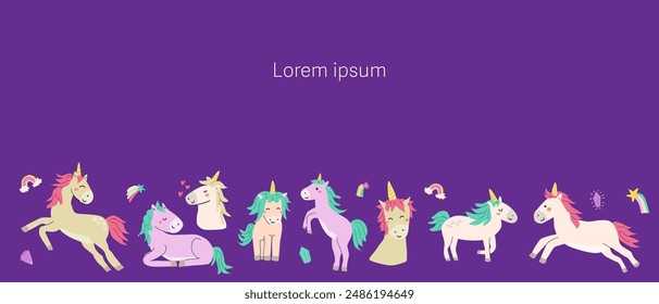 Childrens fairy background for cover, postcard, greeting card. Magic characters banner or celebration poster.