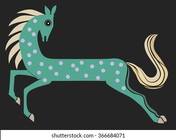 children's fantasy horse with green dappled