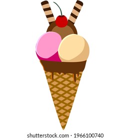 children's favorite food ice cream, ice cream icon, for children's reading books, and pictures that kids like