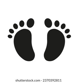 Children's feet icon vector. children's footprints illustration sign. Foot symbol or logo.