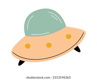 Children's Flying Saucer Vector Illustration