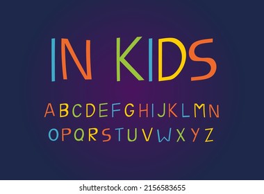 Letra infantil. Alfabeto multicolor. Ilustración del vector
