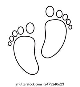 Children's footprint. Traces of bare feet. Vector illustration of bare footprints. Trace symbol.