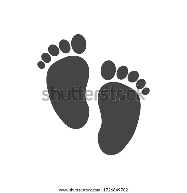 Children\'s footprint. Traces of\
bare feet. Vector illustration of bare footprints. Trace\
symbol.