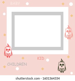 children's frame with an owl