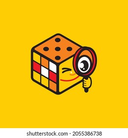 A children's game cube. An illustration for a children's game.