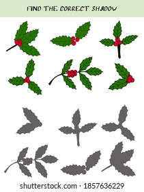 children's game find the right shadow puzzle preschool education
