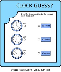 El juego de los niños de adivinar el reloj entrena la inteligencia de los niños al mirar el reloj
