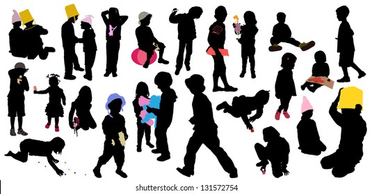 children's game, silhouettes
