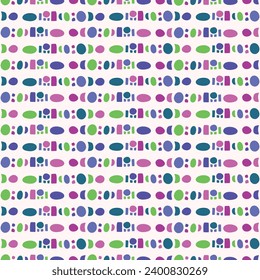 Childrens geometric stripe vector seamless pattern for playful doodle blob background. Swatch of kids art geo allover fabric for cute quirky wallpaper illustration. 