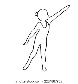 Children's gymnastics in one line. Vector illustration