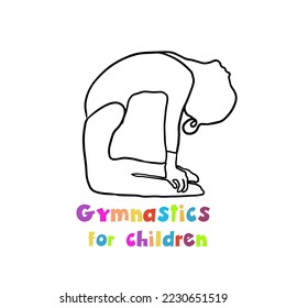 Children's gymnastics in one line. Vector illustration