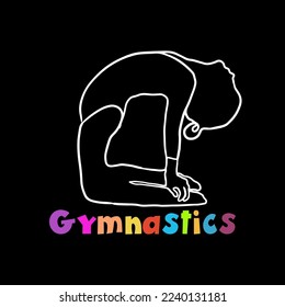 Children's gymnastics in one line. Vector illustration