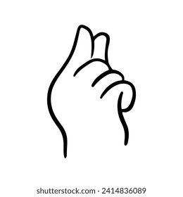 Children's hand gestures in doodle style isolated. Hand drawn human hands expressing various signs and symbols with fingers 