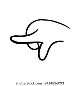 Children's hand gestures in doodle style isolated. Hand drawn human hands expressing various signs and symbols with fingers 
