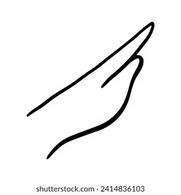 Children's hand gestures in doodle style isolated. Hand drawn human hands expressing various signs and symbols with fingers 