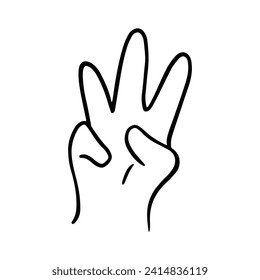 Children's hand gestures in doodle style isolated. Hand drawn human hands expressing various signs and symbols with fingers 