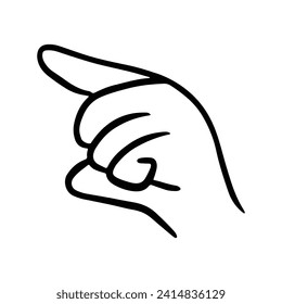 Children's hand gestures in doodle style isolated. Hand drawn human hands expressing various signs and symbols with fingers 