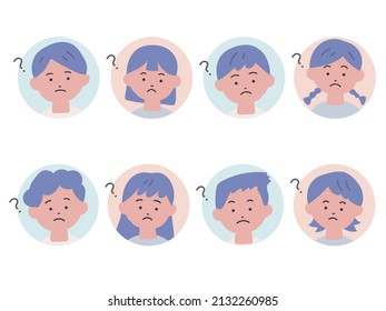 Juego de iconos pintados a mano por niños (pregunta)
