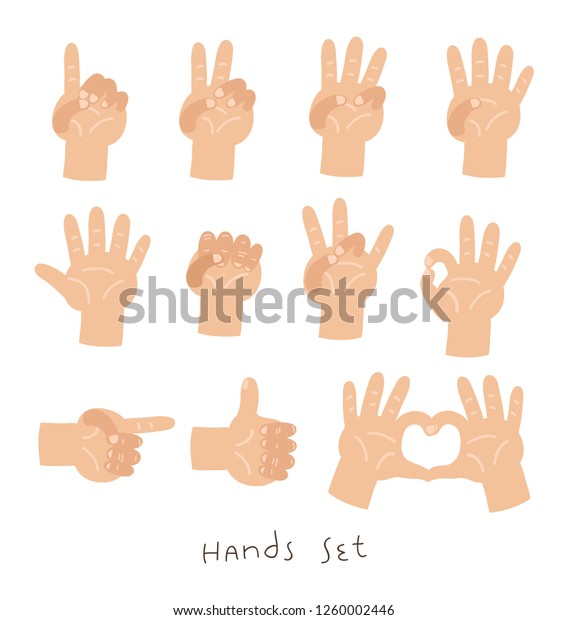 Childrens Hands Palms Vector Set Stock Vector (Royalty Free) 1260002446 ...