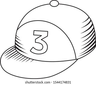 children's hat hand drawn sketch isolated on white background