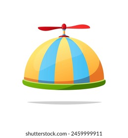 Children's hat with propeller vector isolated on white background