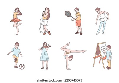 Children's hobbies color line icon. Pictogram for web page, mobile app, promo.