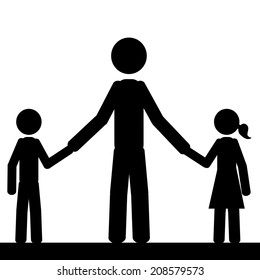 Childrens Holding Hands Father Stick Figure Stock Vector (Royalty Free ...
