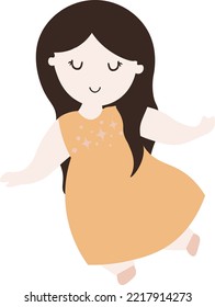  Children's horoscope icon. Children's zodiac. Zodiac sign Virgo illustration. Astrological horoscope symbol character for kids. Vector illustration isolated on a white background.