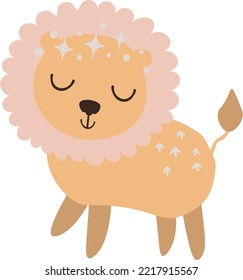  Children's horoscope icon. Children's zodiac. Zodiac sign Leo illustration. Astrological horoscope symbol character for kids. Vector illustration isolated on a white background.