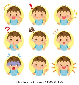 Children's icon set. / Icon of a boy.