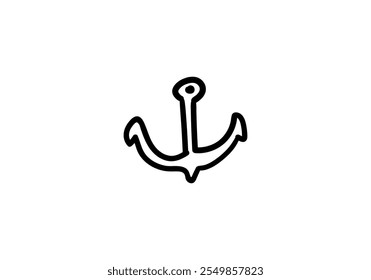 A children's illustration of an anchor in doodle style.

