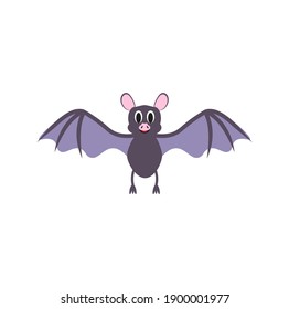 children's illustration of bat on white background