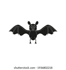 children's illustration of bat on white background