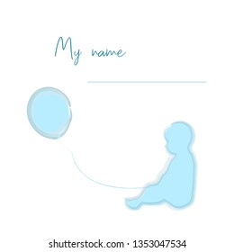 Childrens Illustration With A Boy And An Air Ball. Birth Certificate. Pregnancy And Infant Loss Remembrance Day